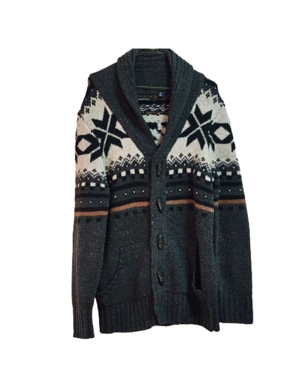 PROJEK Raw shawl collar wool blend cardigan color grey size medium